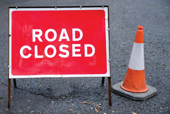 road closed sign