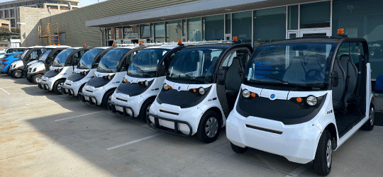 line of cars outside Fleet Services' office