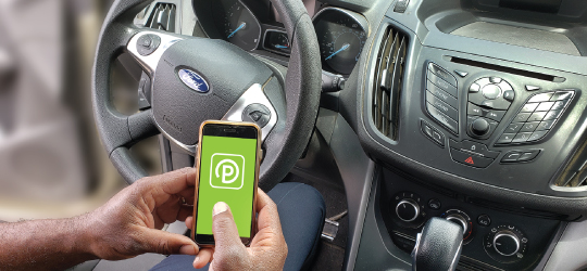 ParkMobile app on phone