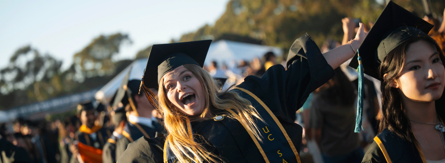 students at commencement